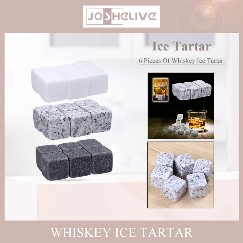 

6PCS Chilling Stones Reusable Whisky Ice Stones For Whiskey Wine Whiskey Cooler Bar Accessories Wedding Gift Favor Christmas