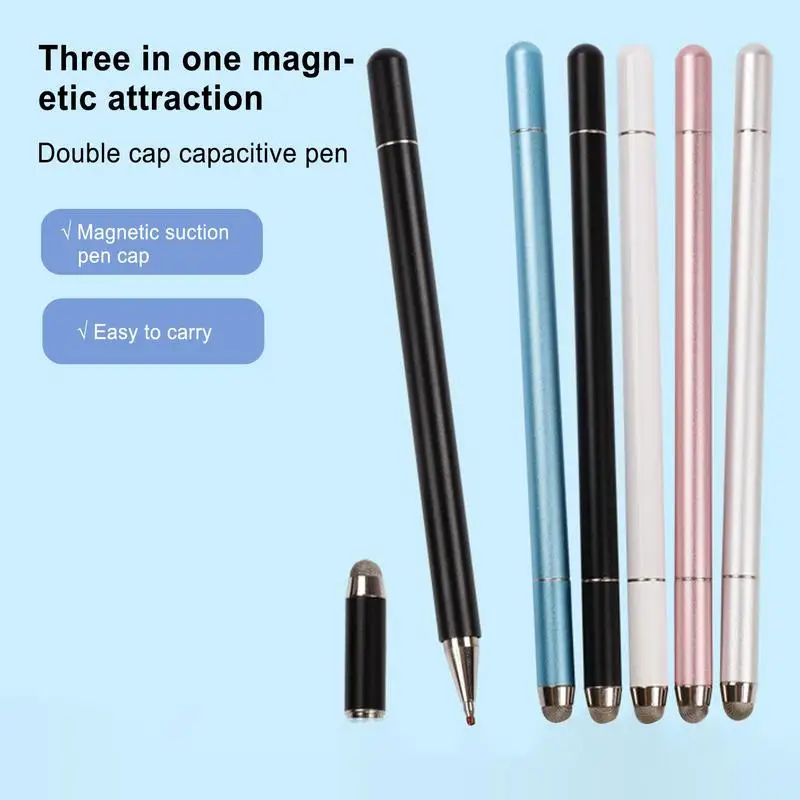 

Universal 3 In 1 Stylus Pen For I Phone I Pad Tablet Capacitive Touch Pencil Metal Handwriting Androids Phone Drawing Screen