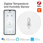 Смарт-датчик температуры и влажности TuyaSmarthome App ZigBee, умное соединение, работает с Alexa Google Home Smart Home