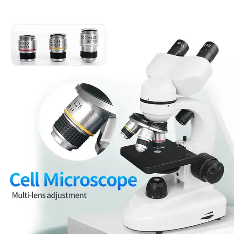 Биологический HD микроскоп с увеличением 6000X-15000X, цифровой светодиодный лабораторный комбинированный микроскоп с широким полевым окуляром ...