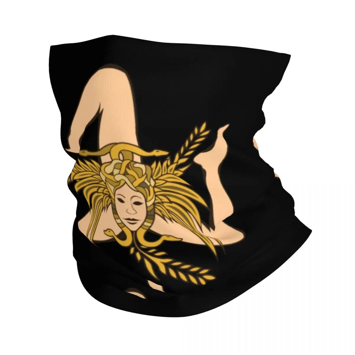 

Sicily Trinacria Bandana Neck Gaiter UV Protection Face Scarf Cover Women Men Italy Sicilian Flag Headband Tube Balaclava