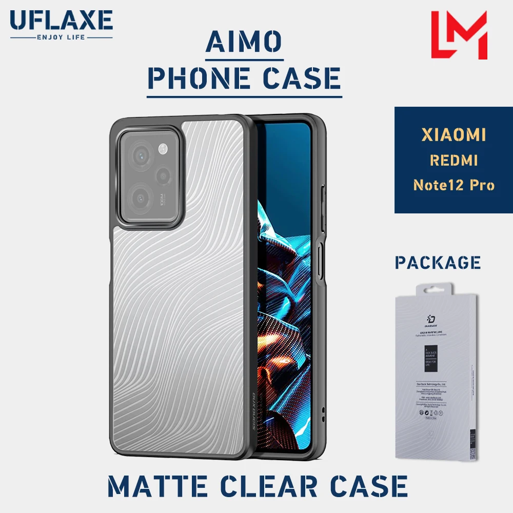 

UFLAXE AIMO Shockproof Hard Case for Xiaomi Redmi Note 12 Pro 5G Matte Clear Full Protection Cover anti-yellow Protective Casing