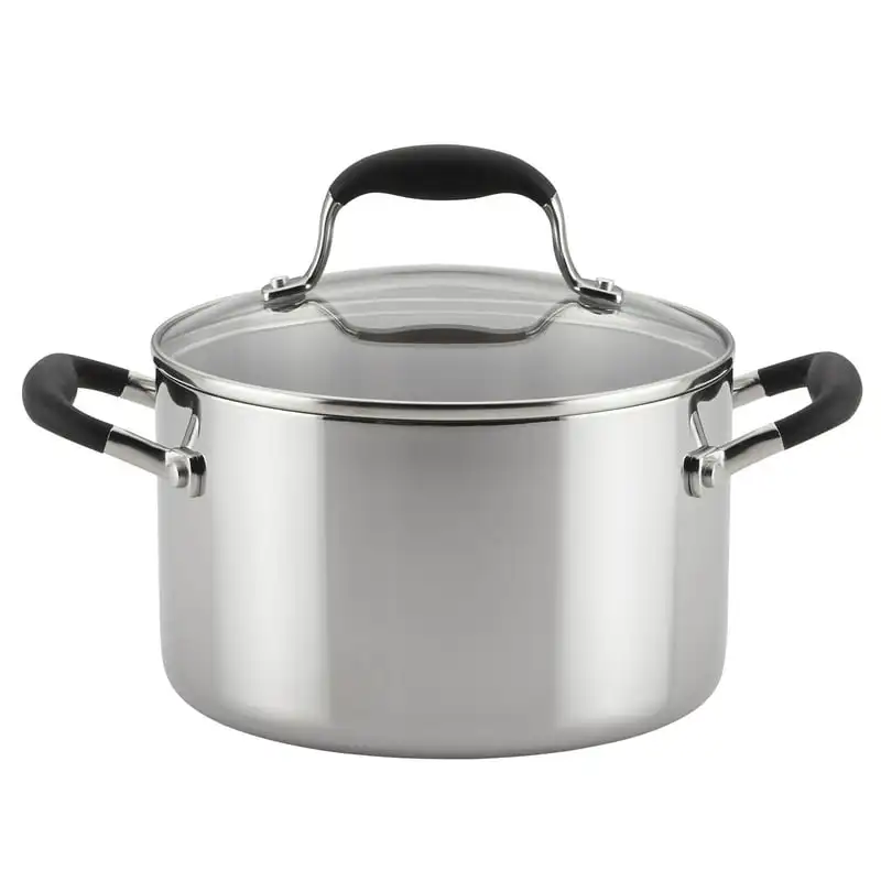 

2023 New Stainless Steel 4-Quart Covered Saucepan Soup Pot Noodles Saucepan Noodle Hot Cooker