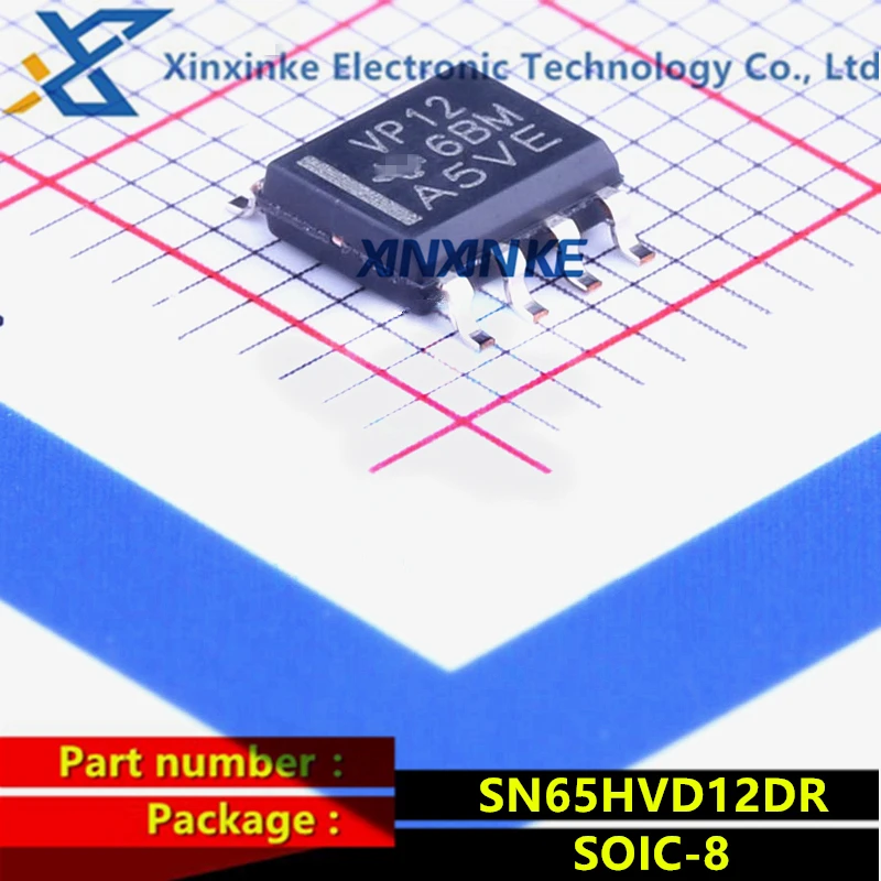 

SN65HVD12DR SOIC-8 Mark:VP12 RS-485 Interface IC 3.3V Differential Transceivers Brand New Original