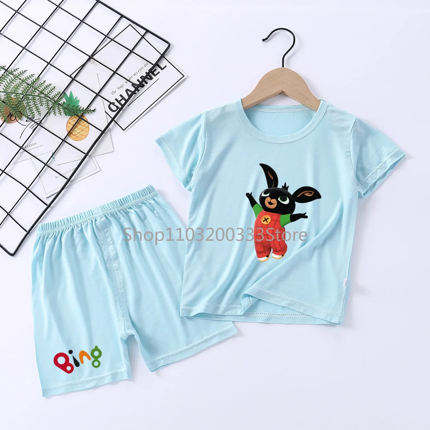 Пижамный комплект Bing Rabbit из модала топа и шорт детская повседневная домашняя