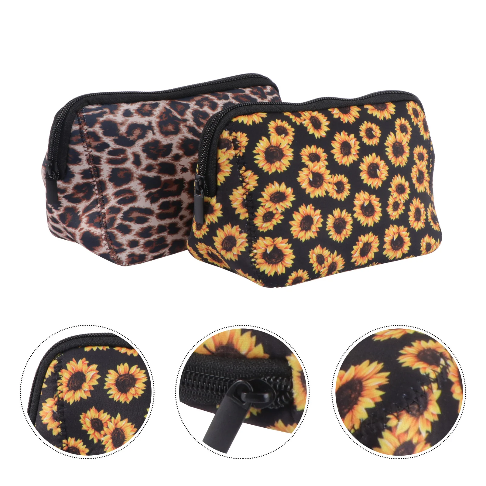 

2 Pcs Bag Flower Makeup Bag Train Case Makeup Case Cute Makeup Pouch Neoprene Makeup Travel Case Miss Organizer