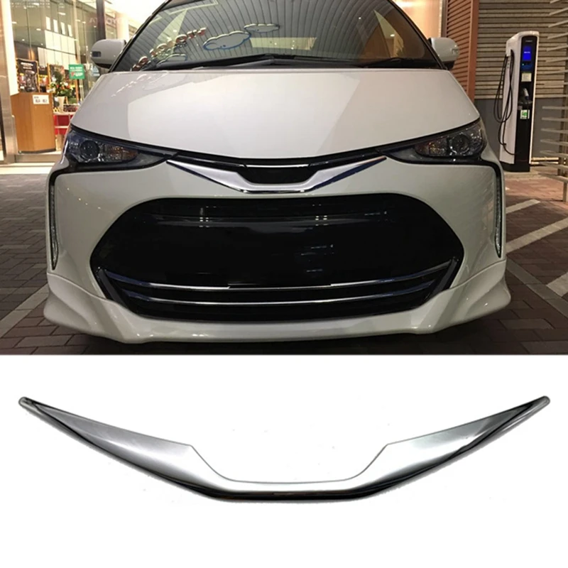 

For Toyota Estima 2016-2022 Chrome Front Hood Bonnet Grill Grille Bumper Lip Mesh Moulding Strips Cover Trim