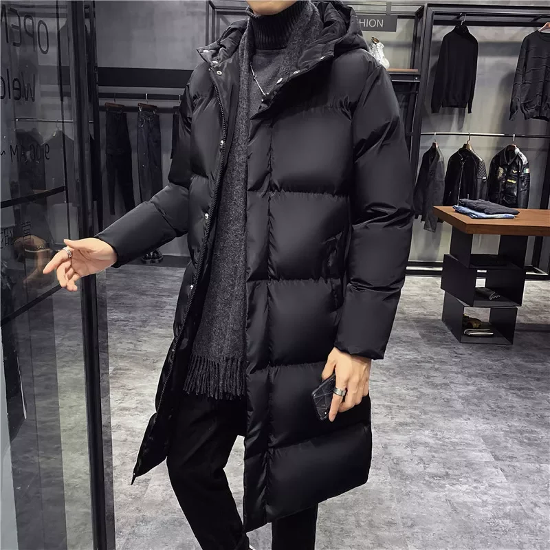 New in Jackets For Men Hooded Casual Long Down Jackets Thicker Warm Parkas New Male Outwear Winter Coats Slim Fit Jackets 5XL ja