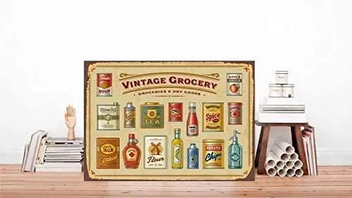

Продуктовые знаки, винтажная продуктовая продукция, вывеска для магазина, вывеска, Декор, металлические художественные принты, металлическ...