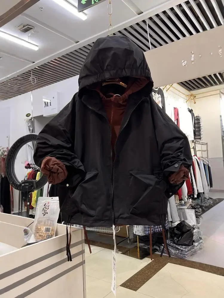 Осень 2024 новая корейская модная хлопковая универсальная свободная утягивающая