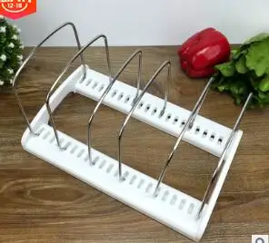 

Регулируемая полка для крышек кастрюль, 5 отделений, органайзер для разделочной доски из нержавеющей стали, регулируемый