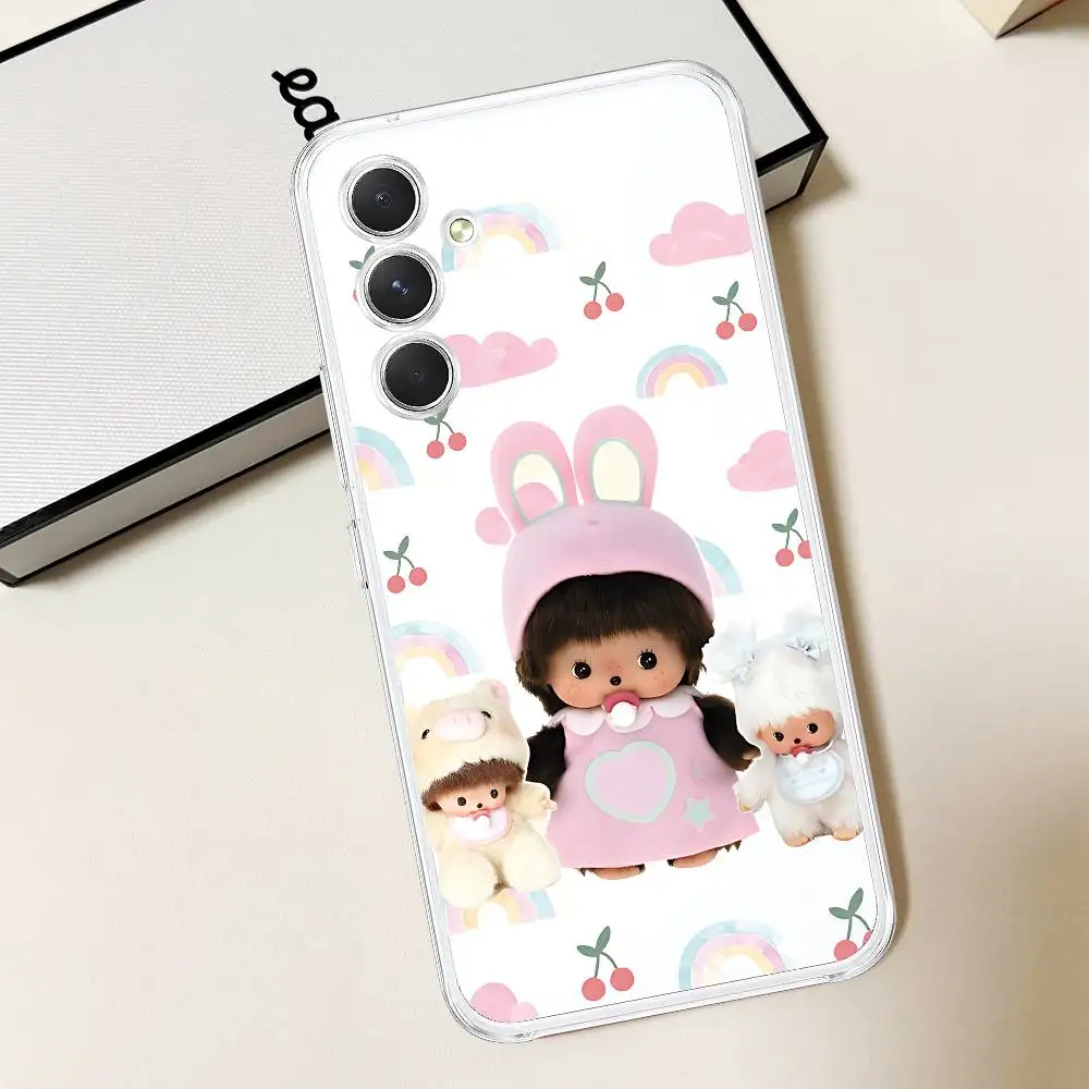 Фото Милый чехол для телефона M-monchichiS Kawaii для Samsung Galaxy S25 S24 S23 S22 S21 FE Ultra Plus A32 A53 A13 A31, мягкий чехол №4