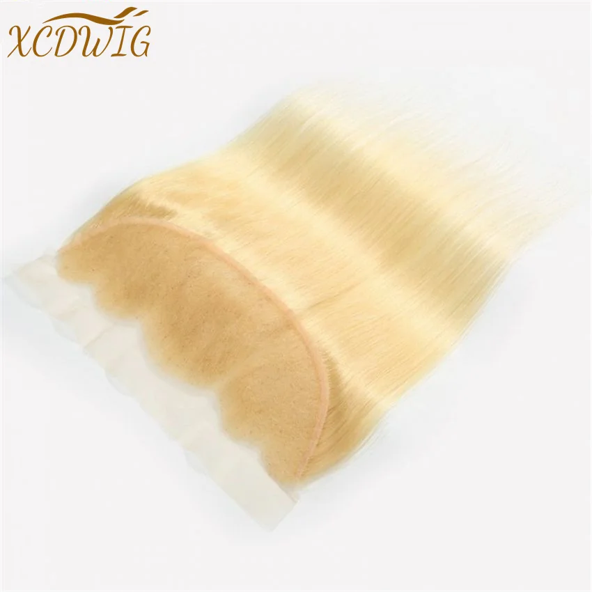 613 Honey Blonde 13x4 Transparent Lace Frontal 12~16 Inch Brazilian Straight Human Hair Lace Frontal for Women