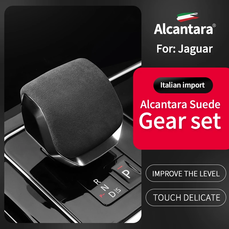 

For 2021-2022 Jaguar F-PACE XFL Alcantara Suede Gear Shift Cover Car Interior Head Shifter Knob Frame Trim Protection Case