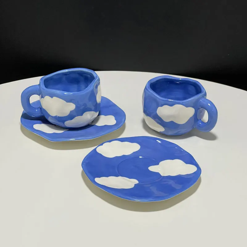 

Модная керамическая креативная кофейная чашка с подносом, нордический домашний декор, ручная работа, искусство, чайная чашка, поднос, персонализированные подарки