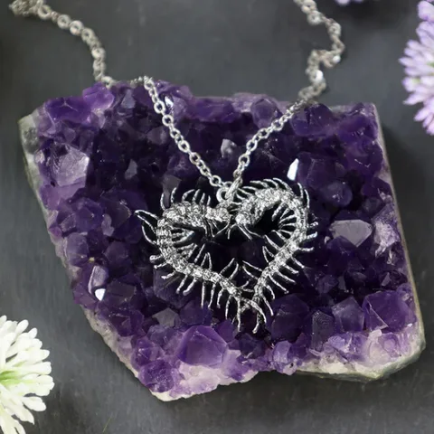 Серебристые серьги-подвески "Многоножка"  Millipede