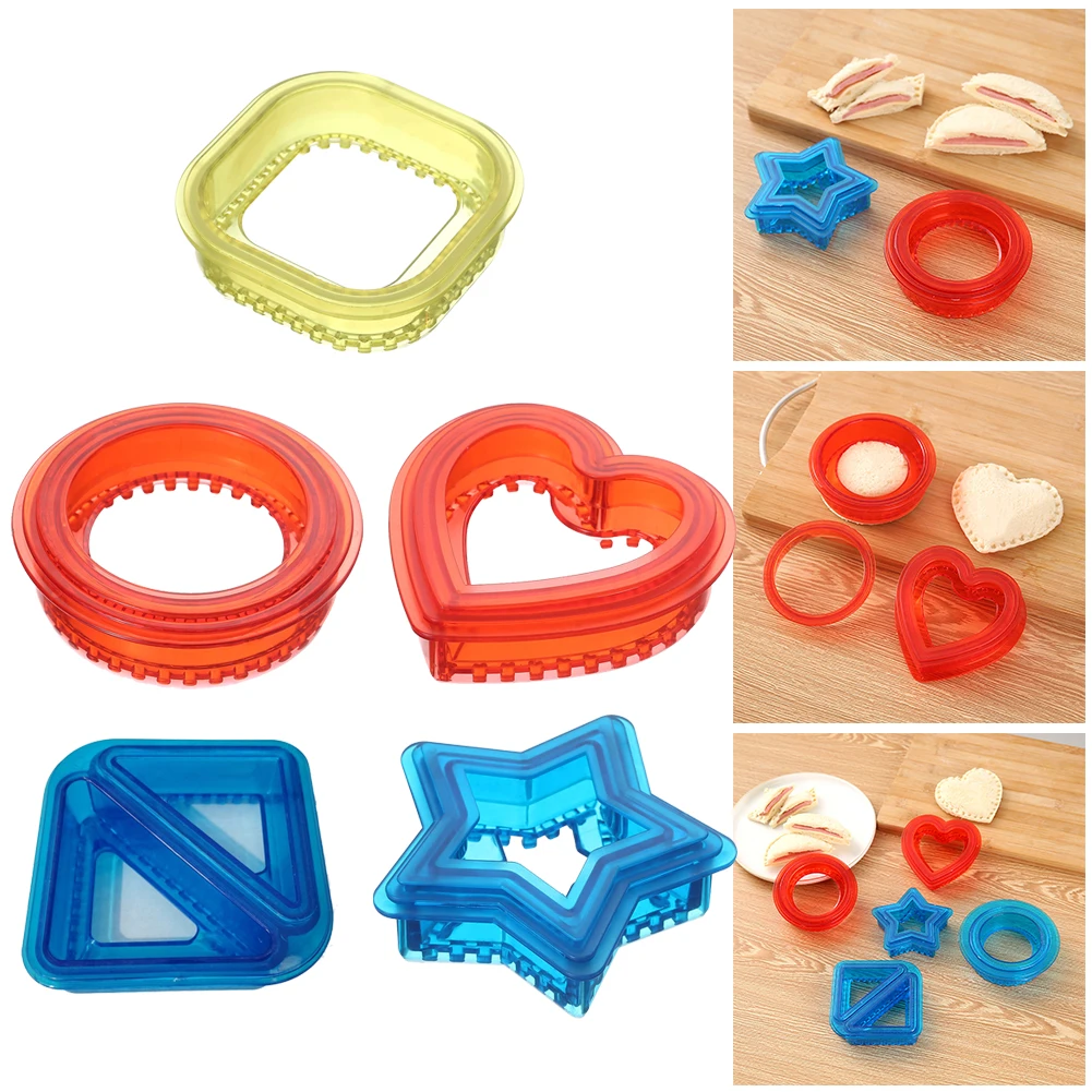 

5 Style Sand-Wich Cutter And Sealer Set For Kids Lunch Sandwiches Decruster Uncrustables Bread Toast Breakfast Making Mold