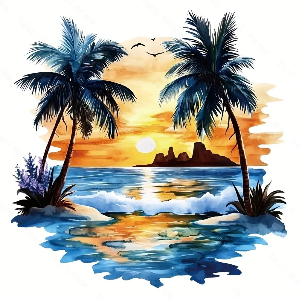 

Наклейка на крышку унитаза «Закат моря»