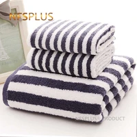 3 pack bathroom towel set for adults 100 cotton striped 1pc bath towel and 2pcs hand face towels travel beach terry washcloth