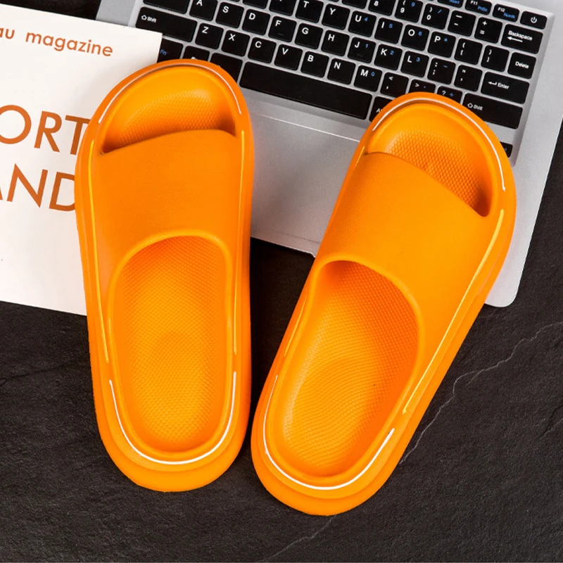 

Slippers for Men in Summer Wear Thick Soles Shoe Palms Shoes High Texture Man Home Anti-skid Slides Deodorant Free Shipping Mens