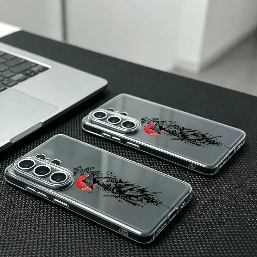 Фото Чехол с принтом «Самурай и Красное Солнце» для Samsung Galaxy S26 S25 Edge S22 FE S23 Ultra S20 Plus Note 20 Ultra 10 S24 S21 №4