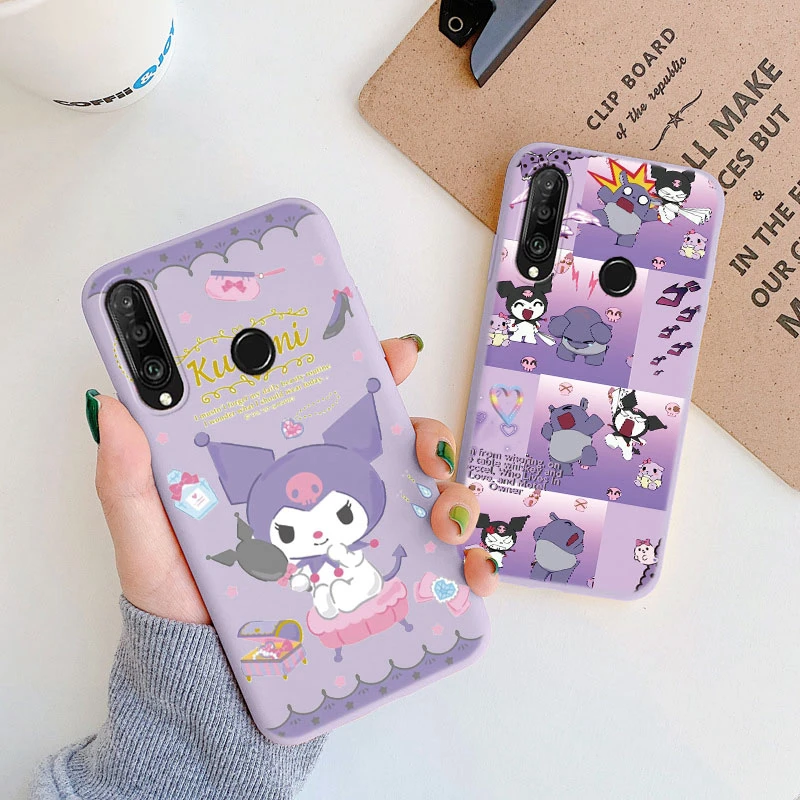 Милый мультяшный чехол для телефона Sanrio kuromi Huawei P30 Lite Pro забавная задняя крышка
