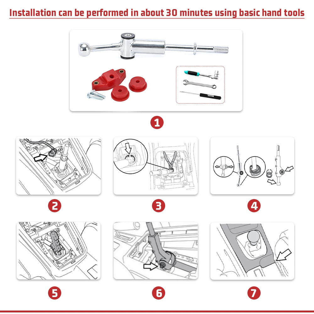 VR — короткий рычаг переключения передач с комплектом передних и задних втулок