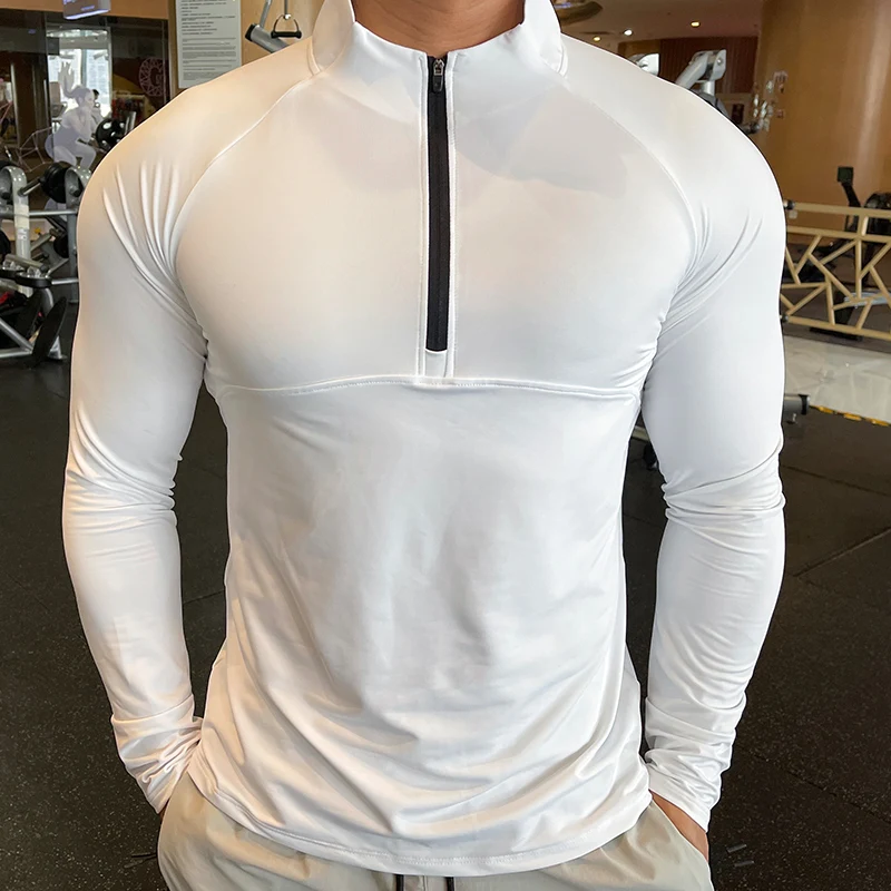 

2023 Autumn Winter Quick Dry T Shirt Men Running Long Sleeve Tight Jogging Bodybuilding Top Tee Training Fitness Workout