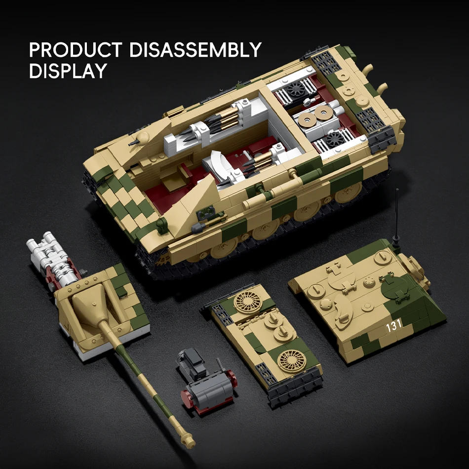 Фото Военный танк Jagdpanther G1 Sd.Kfz. времён Второй мировой войны Конструктор «Танк-разрушитель 173»: Немецкий истребитель танков «Пантера» времен Второй мировой войны, игрушки-конструкторы, подарки №2