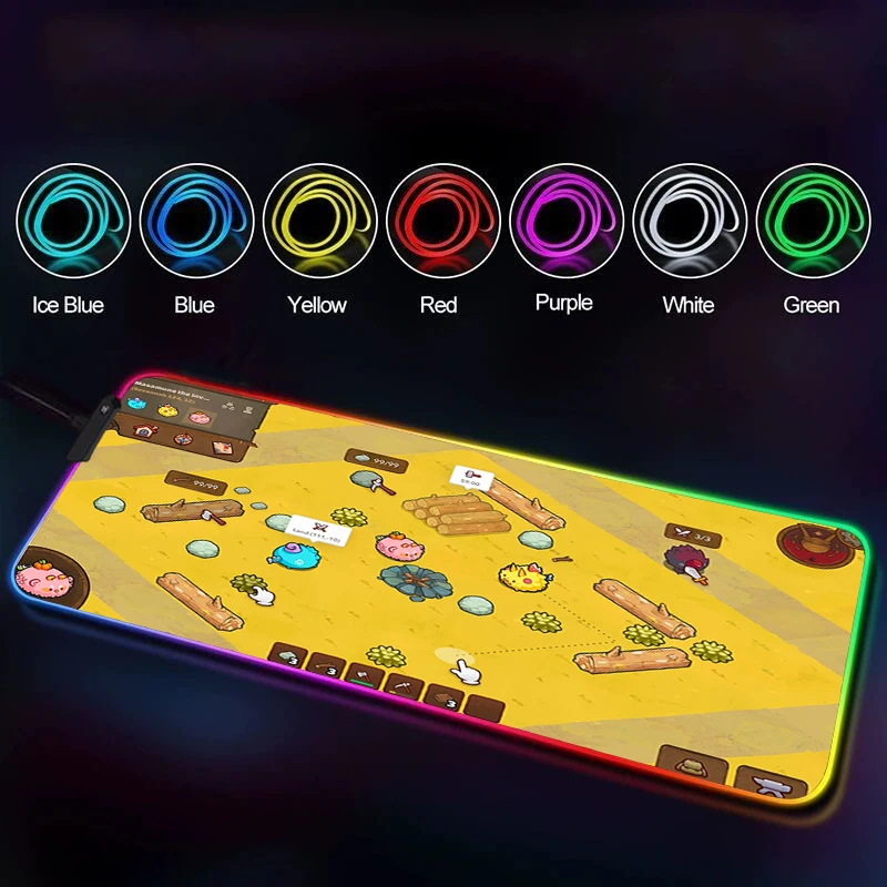 Rgb коврик для мыши компьютерный Axie Infinity Mausepad большой с подсветкой геймеров