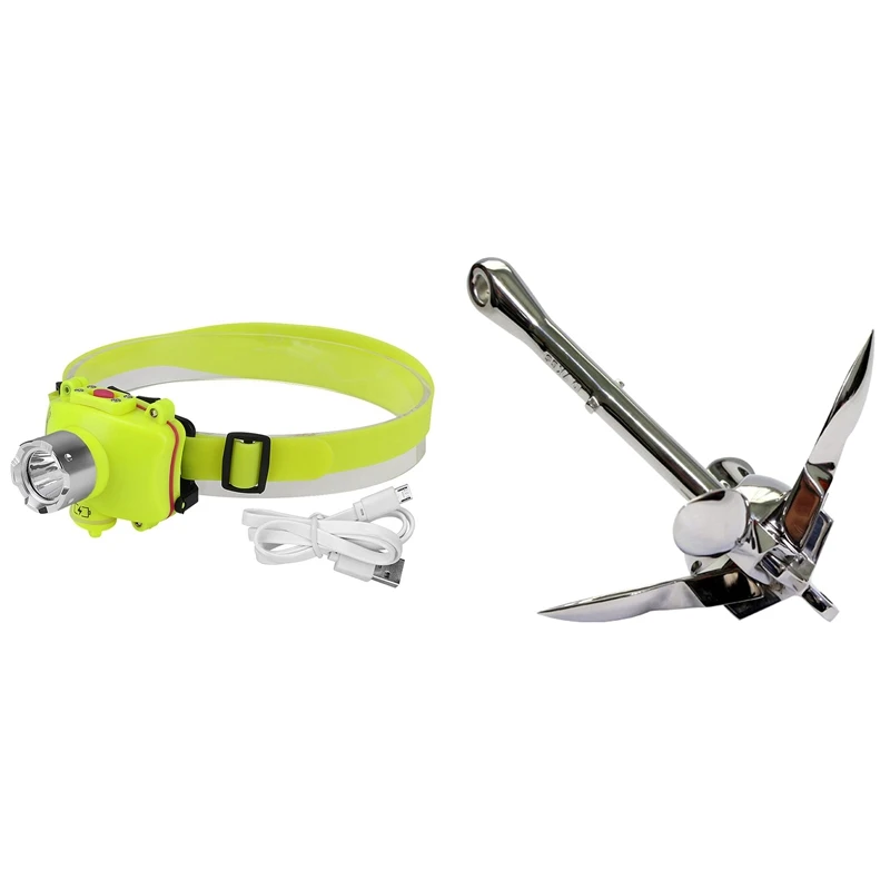 

Головка для дайвинга, лампа, 4 режима, Светодиодная головка для плавания, головка с надувной лодкой, Металлический Якорь из нержавеющей стал...