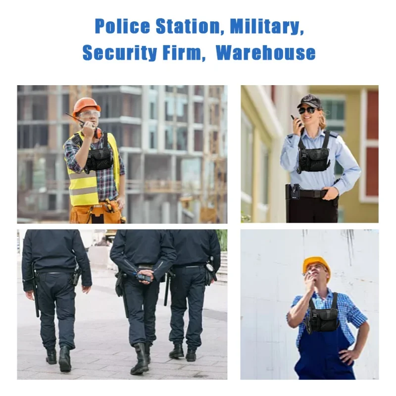 Walkie Talkie Tactical Vest Two Way Radio Holder Chest Harness Front Pack Pouch Holster Vest Rig for Baofeng UV5R Motorola