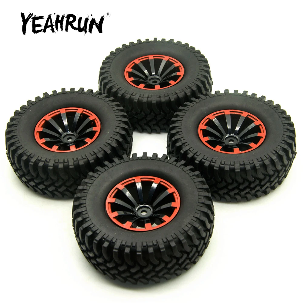 

YEAHRUN 4 шт. 1,9 дюймовые пластиковые колесные диски с резиновыми шинами 100 мм для Axial SCX10 D90 CC01 1/10 детали для радиоуправляемого гусеничного автомо...