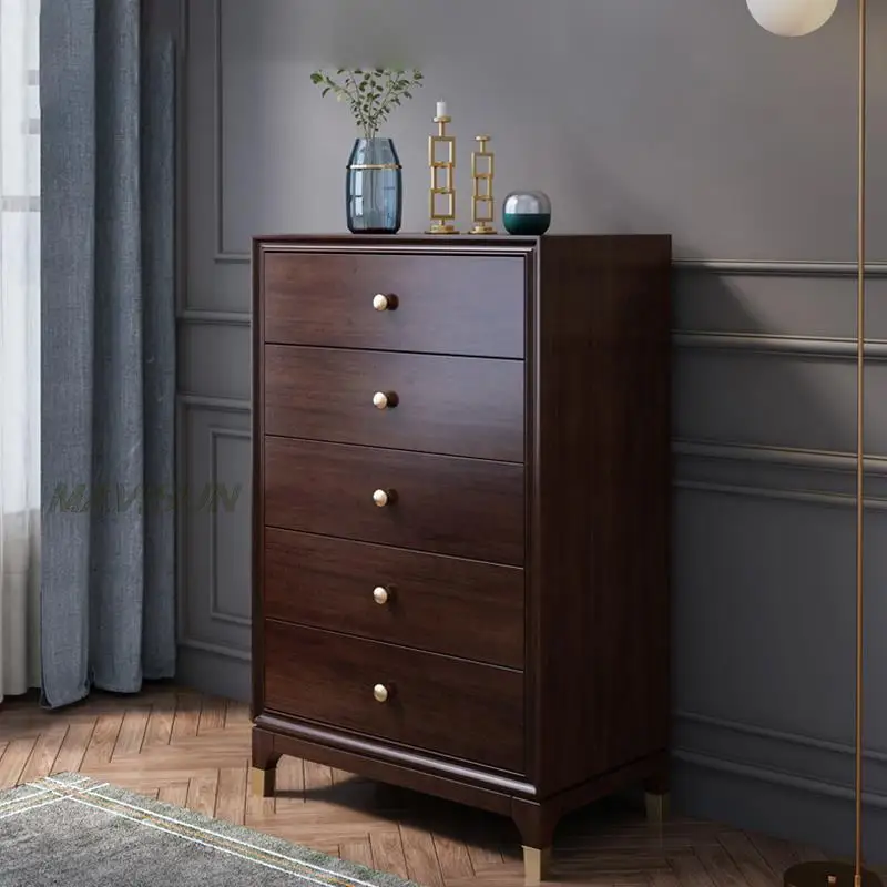 

Italian Solid Wood Modern Minimalist Living Room Five Drawer Locker Multi-Function Hot Selling Light Luxury Home Furniture