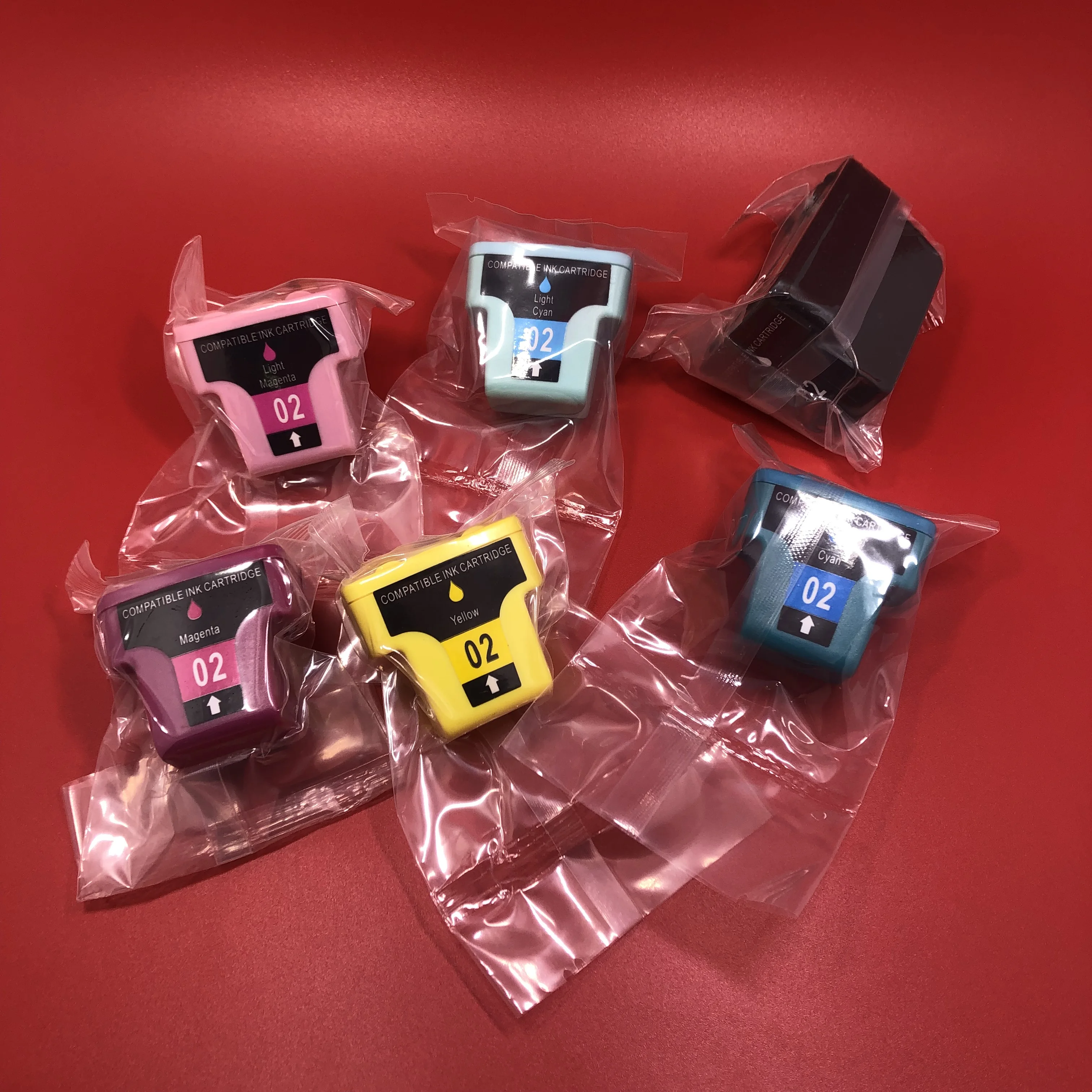 Картридж чернильный совместимый с HP 02 02XL, 6 шт., для HP Photosmart C3100 C3110 C3210 C3310 C5180 C8200 C8230 C8250 D6100 D6160