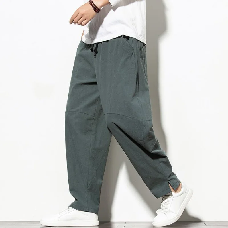 

Casual Pants Man Hippie Y2k Classic Long Trend Polyester Stylish Cotton Loose Wide Baggy Aesthetic Pocket Sale Trousers for Men