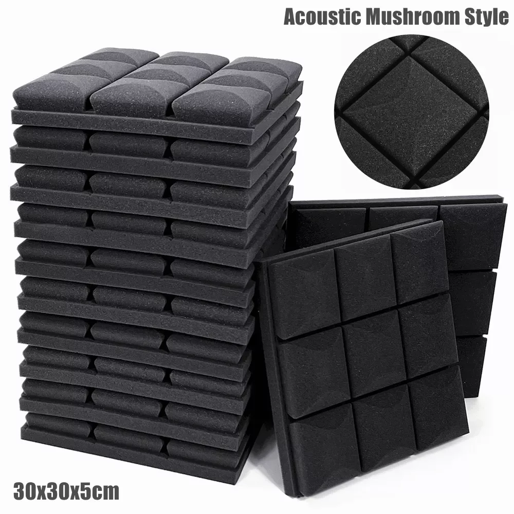 

2023 6/12/24Pcs Studio Acoustic Foam Panels Sound Absorption Sponge Drum KTV Room Silence Treatment Wall Soundproof Foam with Ta