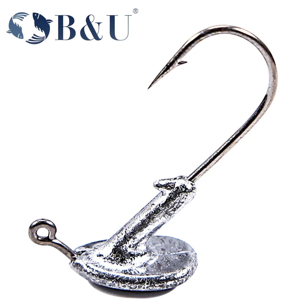 

B&U 3.5g 5g 7g 10g 14g Blood Slot Jig Head Tumbler Fishing Hooks for Soft Lure Carbon Steel Fishing Hoooks