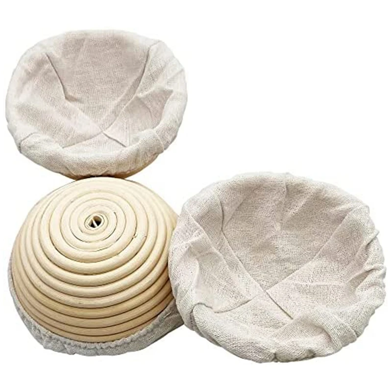 

Круглая корзина для хлеба с подкладкой из экологически чистого натурального ротанга для профессиональных и домашних пирожных