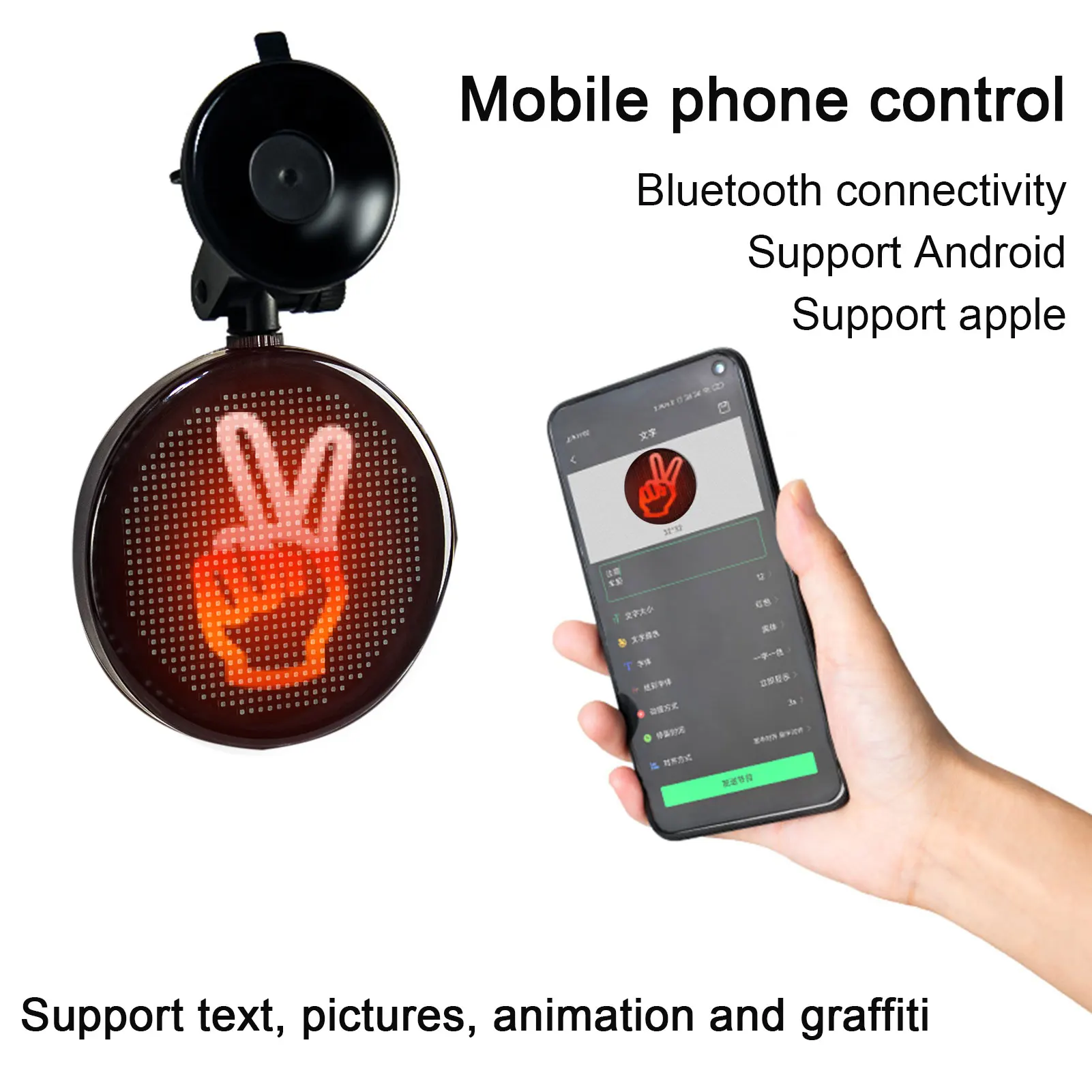 

Car Window LED Sign 5V USB DIY LED Display Screen For Car APP Controlled Advertising Display Programmable LED Screen Support