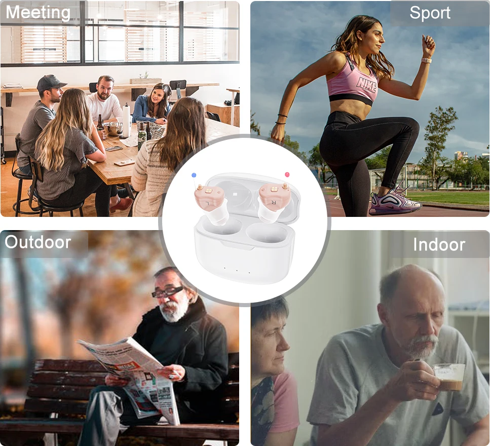 Перезаряжаемый слуховой аппарат цифровой 16-канальный F20D1 невидимый