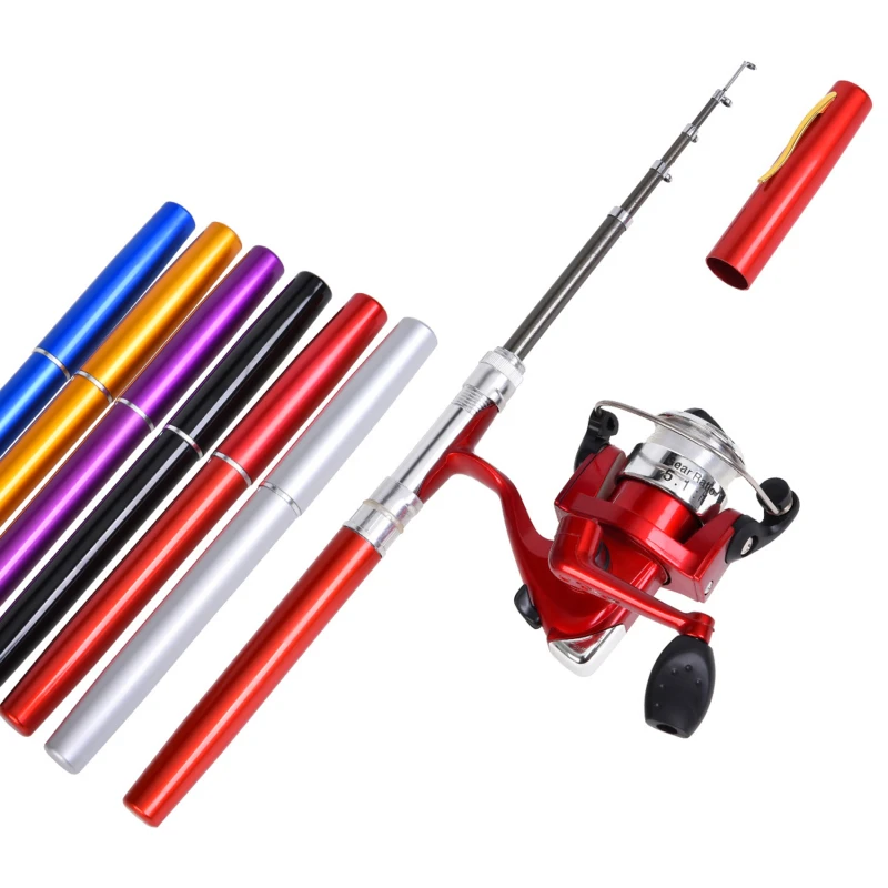 

2pcs/set Pen Type Fishing Rod Spinning Wheel Fishing Wheel Pocket Ice Fishing Rod Sea Rod Fishing Tackle For Fishing Reels