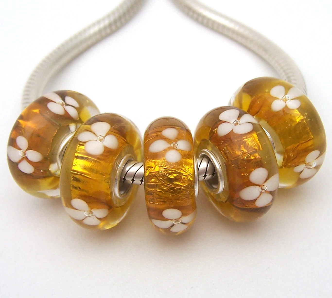 

YG922 5X 100% Authenticity S925 Sterling Silver Beads Murano Glassbeads beads Fit European Charms Bracelet diy jewelry Lampwork