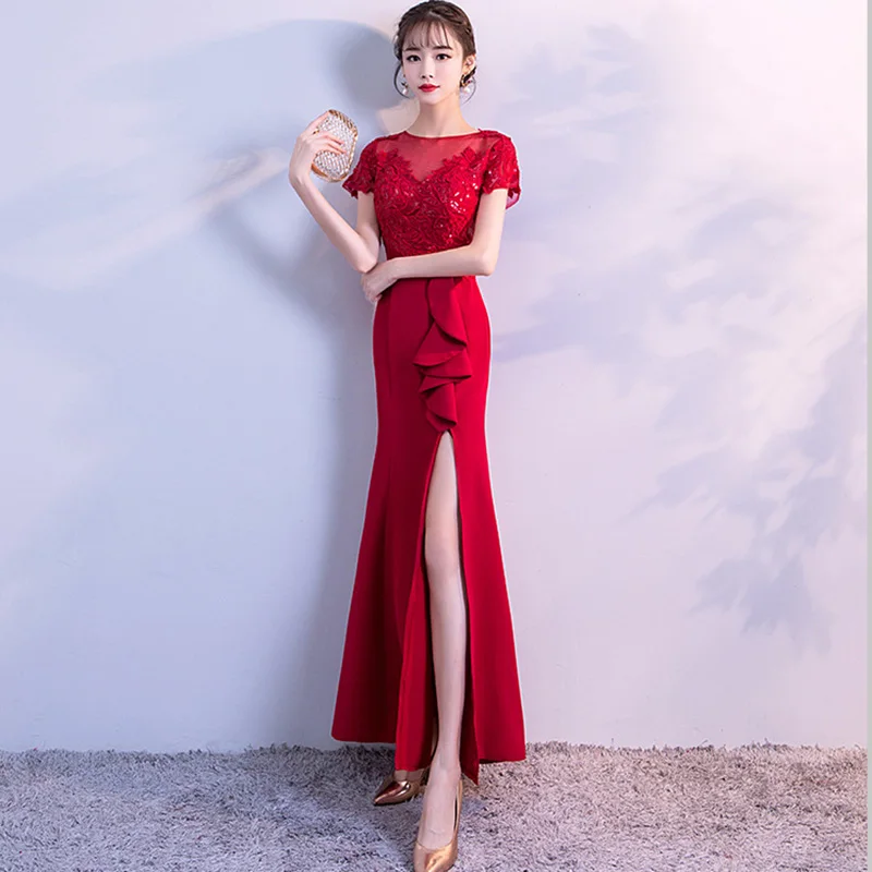 

Женское вечернее платье в стиле пэчворк, соблазнительное праздничное платье с высокой талией, круглым вырезом и коротким рукавом, юбка-годе...