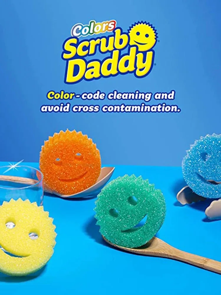 

Creativity Smiley Magic Dishwashing Sponge Household Kitchenware Bathroom Cleaning Tools Scouring Oil Absorbing Scouring Pad