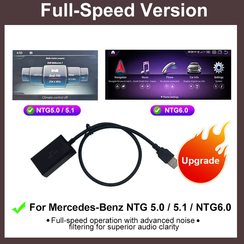 

7-дюймовый автомобильный экран AUX-USB-адаптер для Mercedes Benz NTG 5.0/5.1 System Audio Input Output Converter Aux Activator