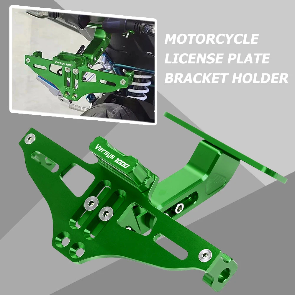 

VERSYS1000 Mount Holder With LED Light For KAWASAKI VERSYS 1000 2012-2021 2020 2019 2018 Angle Rear License Number Plate Bracket