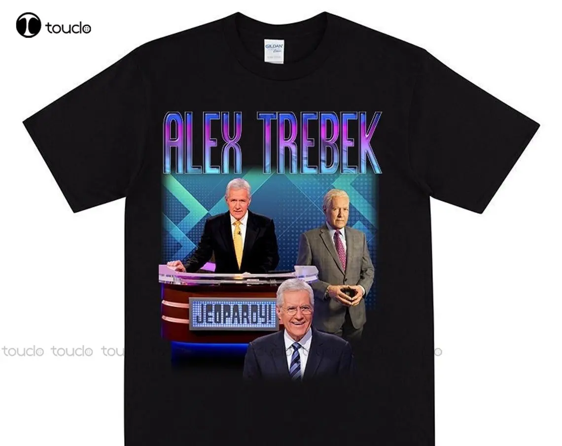 

Alex Trebek T-Shirt Jeopardy Game Show Host Alex Trebek Tribute Tee Vintage Nerdy Tshirt Geeks Graphic Shirt Alex Trebek