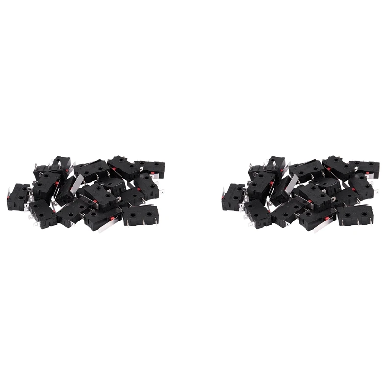 

40Pcs AC 125V 250V 5A SPDT 3-Pin Momentary Plastic Micro-Limit Switch Black+Silver