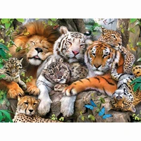 new 5d diamond painting kit full drill tiger leopard lion diy diamond painting animal mosaic diamond cross stitch art home decor